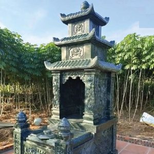 Mộ 3 mái đao đá xanh rêu - MCM03