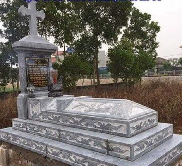 Mộ Thiên Chúa Giáo đá ghi xám - MCG03