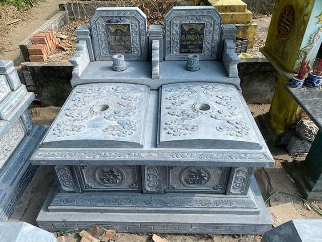 Mẫu mộ đôi hậu bành thiết kế tiết kiệm diện tích