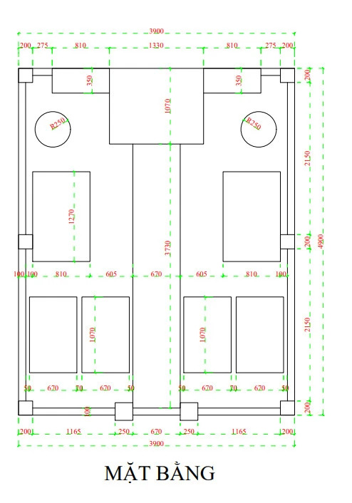 Mặt bằng khu lăng mộ 20m2