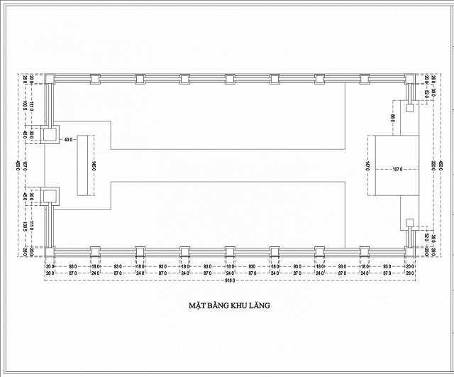 Bản vẽ thiết kế 2D mặt bằng khu lăng 41m2